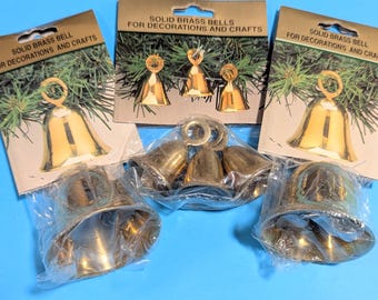 Lotto di 5 campanelli vintage in ottone - Confezioni originali