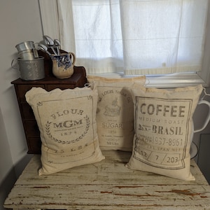 Farmhouse Flour, Sugar or Coffee Sack / Vintage Sack Fabric / Vintage Decor 10" X 14"