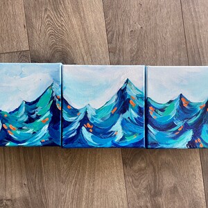 VSCO Paintings, Commission Paintings, Waves Crashing Sea Ocean Wall Home Original  Art Painting Decor for Home Office