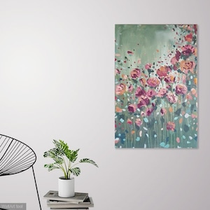 Abstract Floral Painting - Large Original Artwork - Flower Abstract Wall - MADE TO ORDER - Custom Original Painting - Acrylic on Canvas