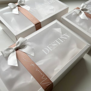 Coffrets-cadeaux vides personnalisés pour la proposition de demoiselle d'honneur, coffrets-cadeaux nuptiales faits sur commande