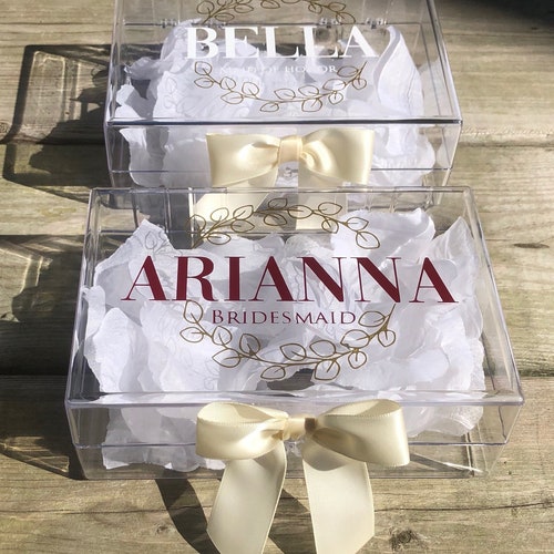 Bridesmaid Proposal Gift Boxes Personalized Empty Acrylic Etsy