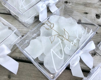 Bridesmaid Proposal Gift Boxes, Clear, Acrylic, Elegant Personalized Maid of Honour Proposal Gift Boxes, Will You Be My Bridesmaid Box