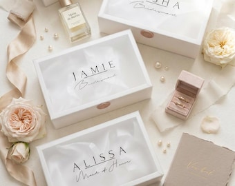 Personalized Bridesmaid Proposal Box,Frosted Gift Box with Wax Seal, Custom Boxes for bridal party gifts