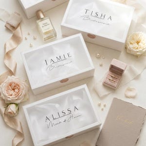 Caja personalizada para propuesta de dama de honor, caja de regalo esmerilada con sello de cera, cajas personalizadas para regalos de despedida de soltera.