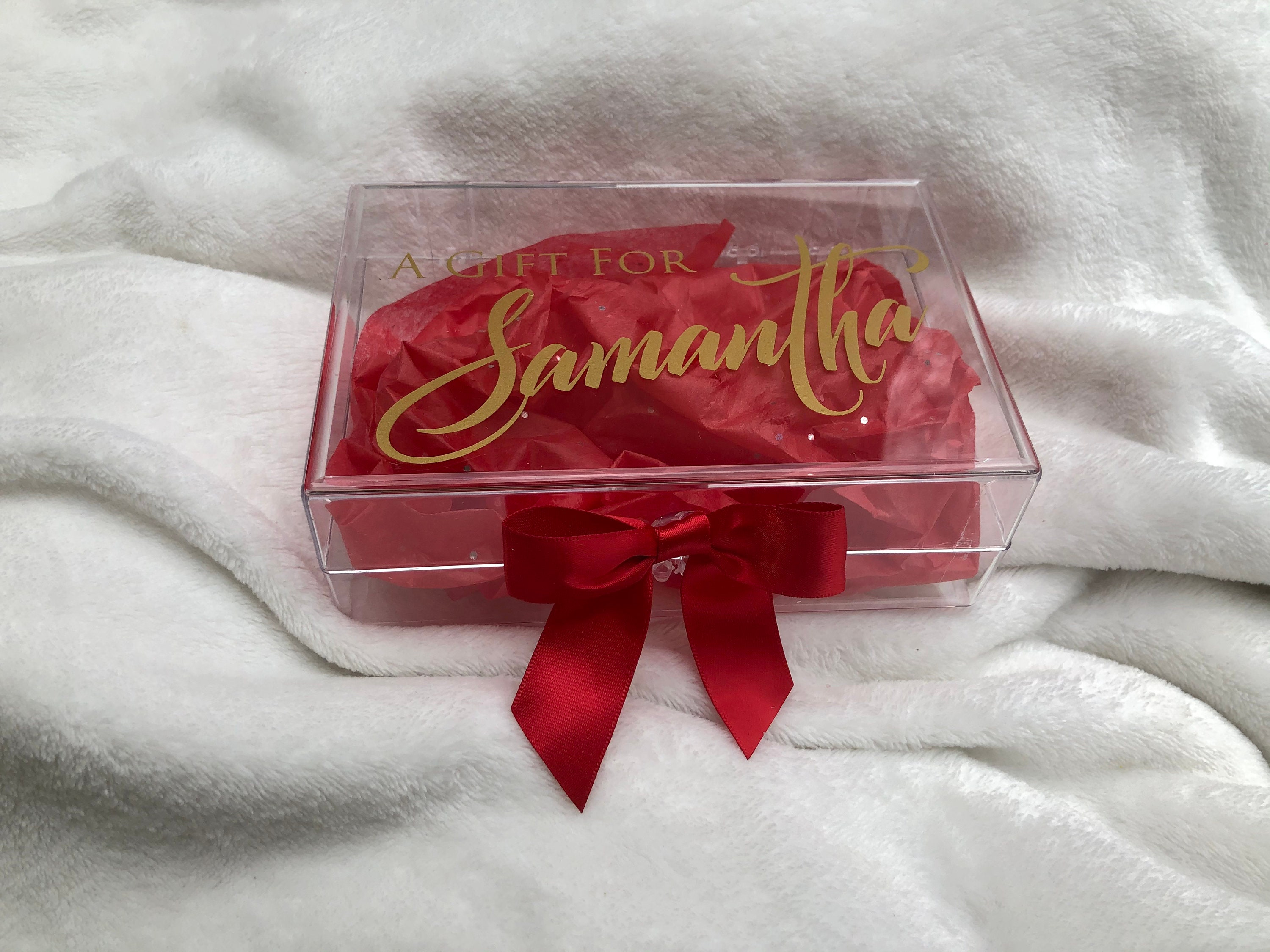 Personalized Acrylic Christmas Gift Box Clear Gift Box for Etsy
