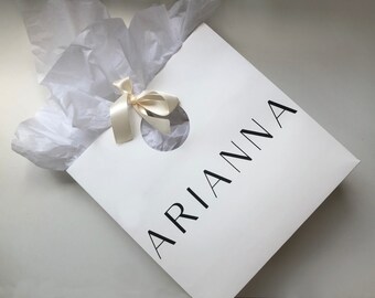 Personalized Bridesmaid Gift Bag, Elegant Bachelorette Party Favor