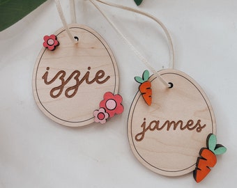 Egg Tag 3D | Easter Basket | Easter Bag | Easter Basket Tags | Easter Bunny | Easter Gifts | Wooden Name Tags | Bunny