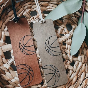 Leather Basketball Bookmark: Sports Fan Gift