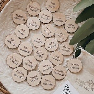 Engraved Wood Tokens: Daily Bible Verse Reminder, Christian Gift
