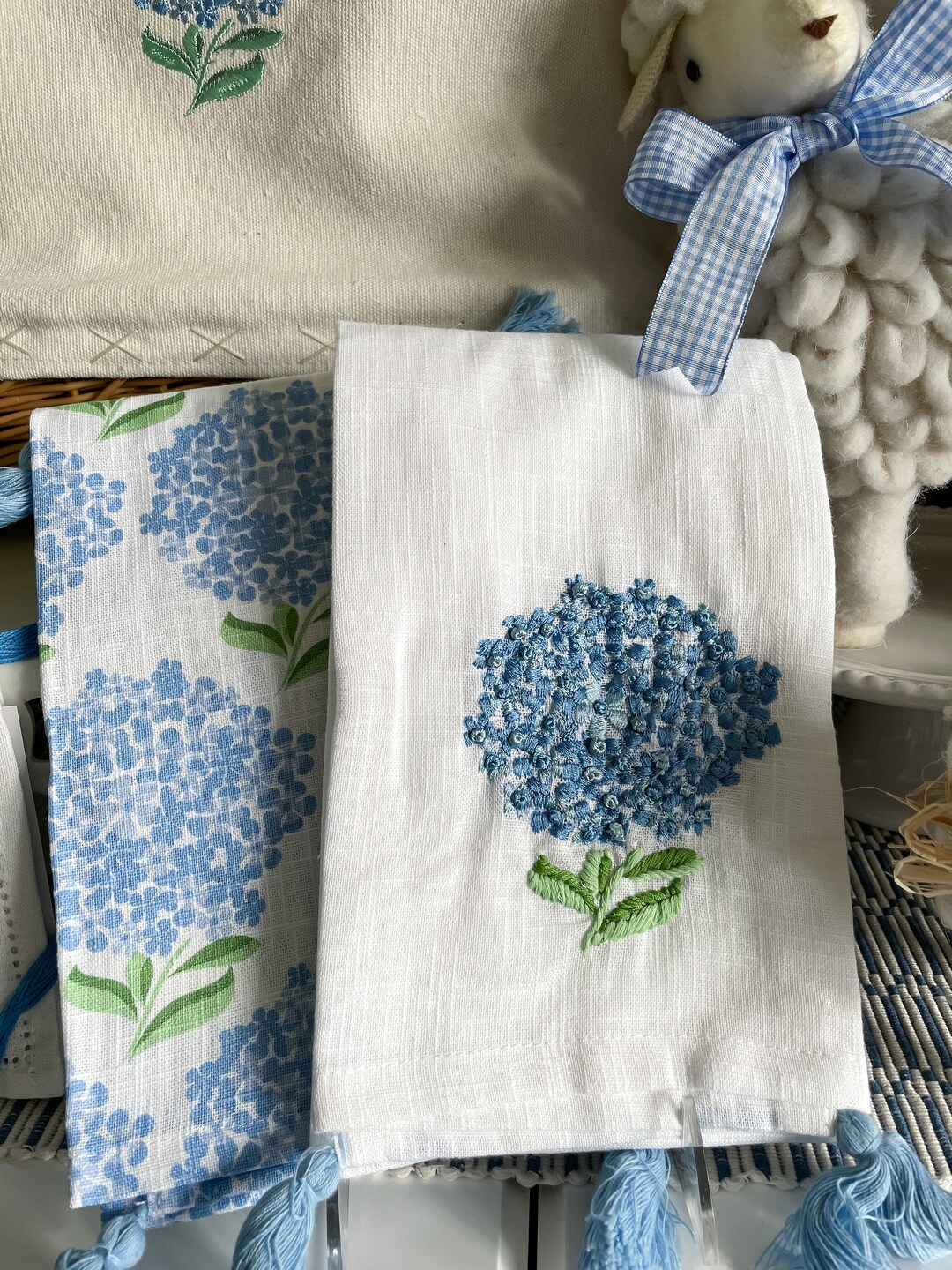 Hydrangea Towels Set of Two Etsy
