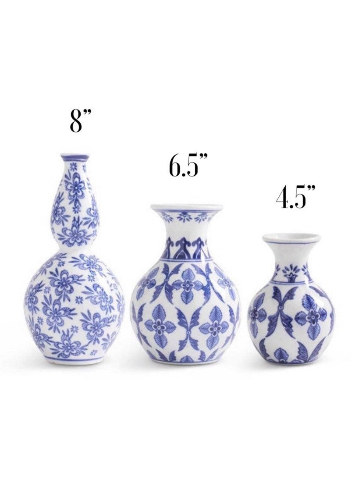 Blue and White Porcelain Bud Vases Etsy