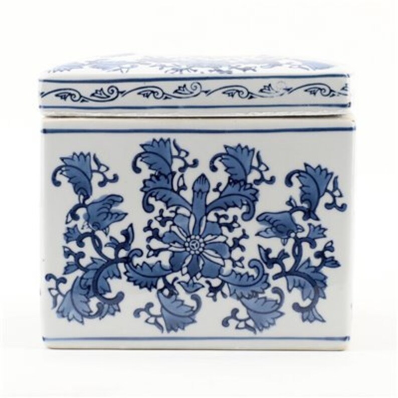 Blue and White Tissue Box Holder Etsy