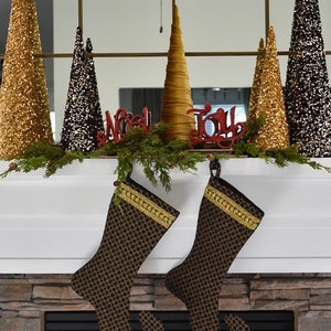 Black Gold Rings Christmas Stocking,Sold Individually
