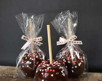 Permanent Chocolate Apple with Heart Sprinkles