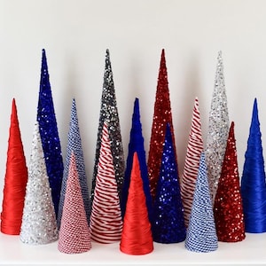 Patriotic Decor Trees Fourth of July Decor Memorial Day Decor Table Decorations Seasonal Decorations Decor Sold Individually