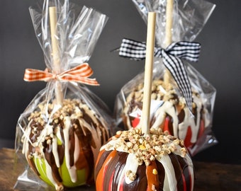 Permanent Caramel Apple with Chocolate Drizzle