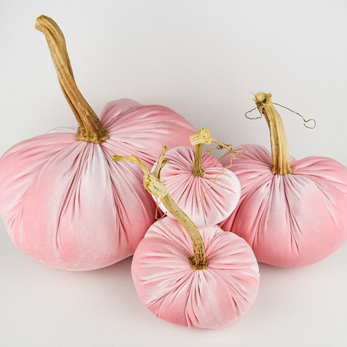 pink plush pumpkins