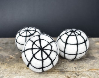 Wool Felted Spider Web Balls