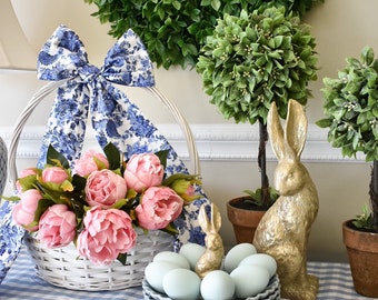 Blue and White Bows / Wreath Sash