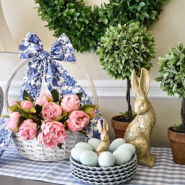 Blue and White Bows / Wreath Sash