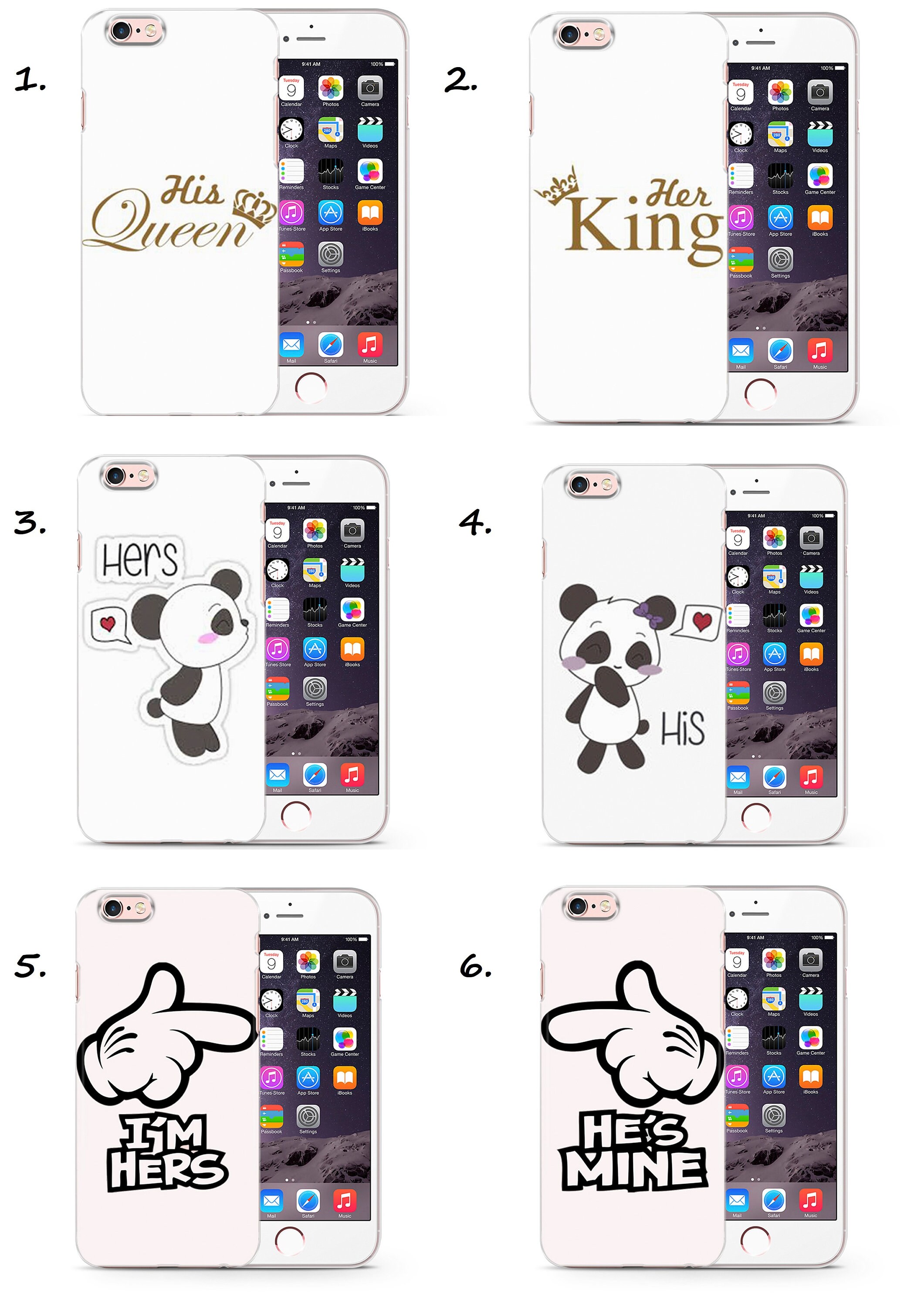 Matching Couples Cute His Hers King Queen Quotes Love Cute New Etsy