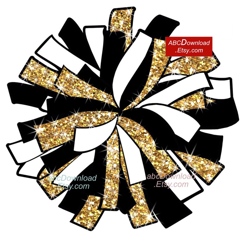 New Orleans Saints Pom-pom Gold Glitter Black White Pdf Png | Etsy