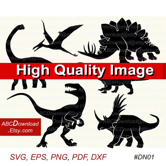 Download 6 Dinosaur Detailed Silhouette Svg Black And White Clipart Etsy