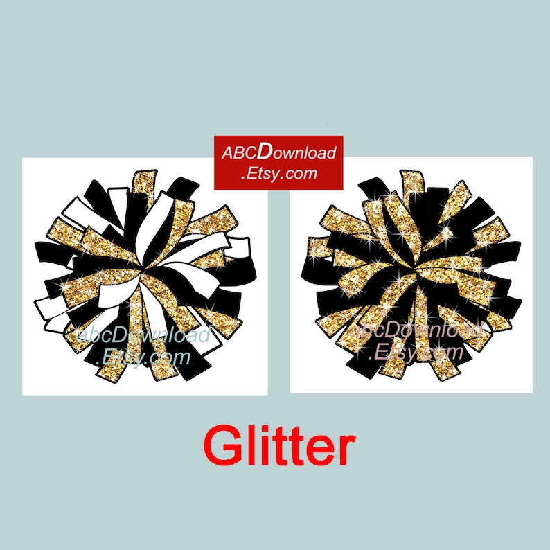 New Orleans Saints Pom-Pom Gold Glitter Black White pdf png | Etsy