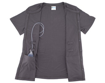 Mastectomy Recovery Shirt with Drain Pockets