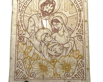 Holy Family Stretched Canvas- Christmas Holy Family Frame-Catholic Holy family Frame -Christmas Nativity Frame