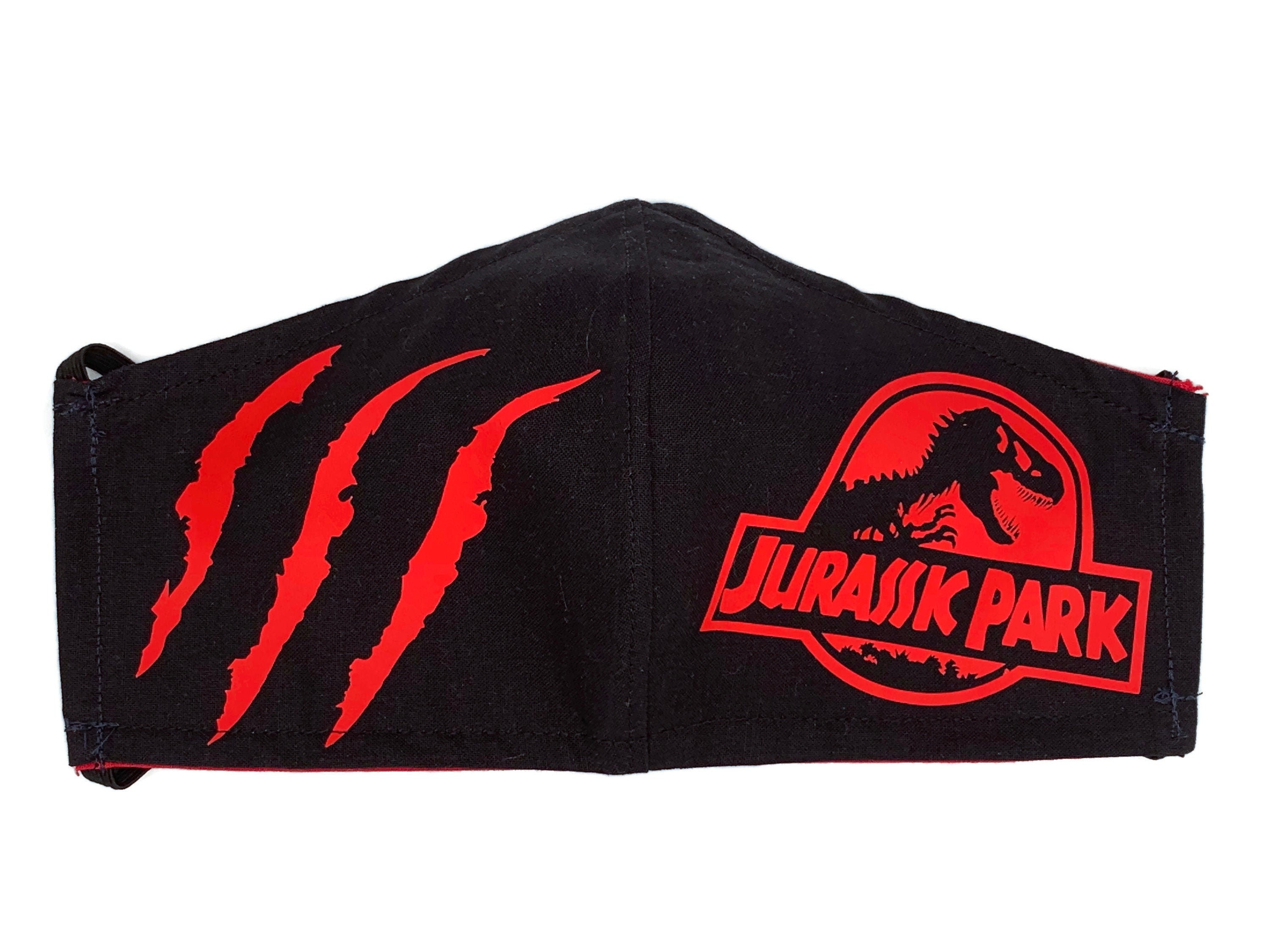 Jurassic Park Face Mask with Elastic, Dinosaur Face Mask, Jurassic Wo…