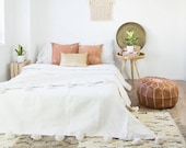 Hot selling Beautiful Moroccan Pompom Blanket, Pom Poms, Boho Blanket, Bed Cover White with White Pompom