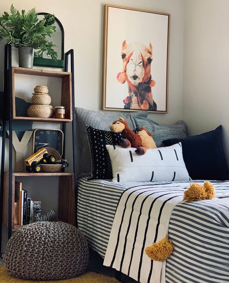 COZY THROW BLANKET Blue Throw Blanket With Fringemoroccan Etsy