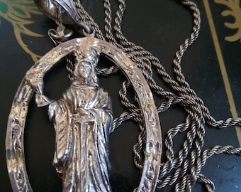 antique 925 religious  necklace