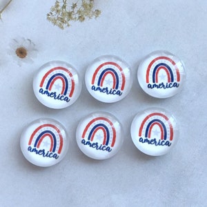 Cabochon/bouton pression USA arc-en-ciel, 4 juillet 10 mm 12 mm 14 mm 16 mm 18 mm 20 mm 25 mm 30 mm 35 mm 40 mm Dôme en verre DIY/12 mm 18 mm 20 mm Snap-R121607
