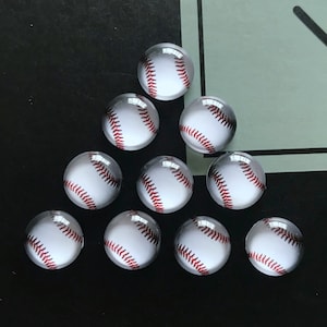 Cabochon Bseball, Cabochon in vetro fotografico Sport Baseball 10 mm 12 mm 14 mm 16 mm 18 mm 20 mm 25 mm 30 mm 35 mm 40 mm cupola in vetro cameo-R005