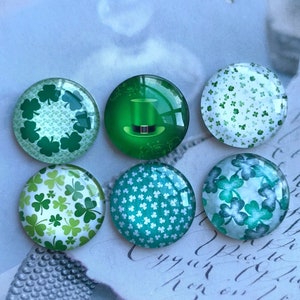 Cabochon feuille de trèfle vert, cabochon en verre photo St Patrick, 10 mm 12 mm 14 mm 16 mm 18 mm 20 mm 25 mm 30 mm 35 mm 40 mm dôme en verre camée-R181710