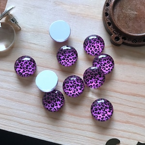 10pcs Leopard Print Cabochon Handmade Animal photo glass Cabochon 10mm 12mm 14mm 16mm 18mm 20mm 25mm 30mm 35mm 40mm glass dome cameo-R0339d3