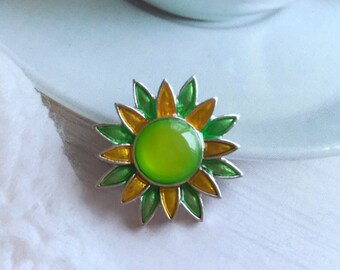 Sunflower Snap Jewelry Charm Button - 18MM/20MM Yellow Flower For Custom Necklaces, Bracelets, Keychains - View #3