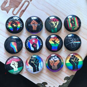 Black Lived Matter Cabochon - Gay Pride BLM Foto-Cabochons 10mm 12mm 14mm 16mm 18mm 20mm 25mm 30mm 35mm 40mm Regenbogen-Glaskuppel-Cameo-R0702