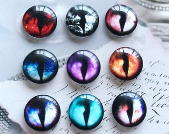 Eye Cabochon,Handmade Doll Cat Eyeball photo glass Cabochon, 10mm 12mm 14mm 16mm 18mm 20mm 25mm 30mm 35mm 40mm glass dome cameo