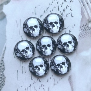 Skull Cabochon,Halloween Skull photo glass Cabochons 10mm 12mm 14mm 16mm 18mm 20mm 25mm 30mm 35mm 40mm glass dome cameo-R18171