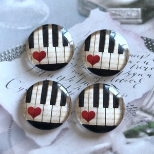 Piano Teclado Cabujón, Instrumentos musicales foto vidrio Cabujón 10mm 12mm 14mm 16mm 18mm 20mm 25mm 30mm 35mm 40mm cúpula de vidrio -R18154