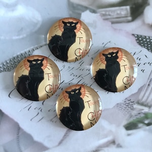 Schwarze Katze Cabochon,Retro Haustier Katze Foto Glascabochon 10mm 12mm 14mm 16mm 18mm 20mm 25mm 30mm 35mm 40mm Haustier Verlust Glaskuppel Cameo-R103d11