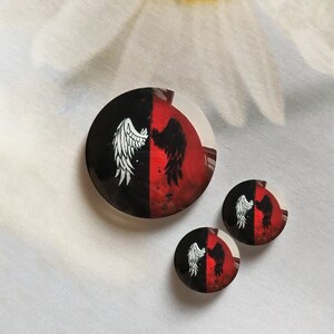 Angel Devil Wings Cabochon/glas drukknoop, 10mm 12mm 14mm 16mm 18mm 20mm 25mm 30mm 35mm 40mm glazen koepel/gember drukknoop -R2242037