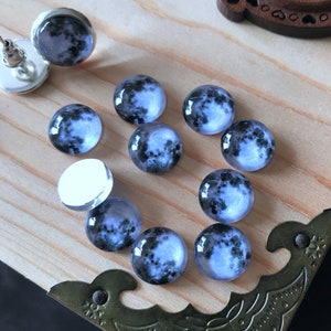 Maan Cabochon, Volle Maan foto glas Cabochons 10mm 12mm 14mm 16mm 18mm 20mm 25mm 30mm 35mm 40mm glazen koepel cameo-R002