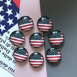 10pcs USA Flag Cabochon Handmade photo glass Cabochons 10mm 12mm 14mm 16mm 18mm 20mm 25mm 30mm 35mm 40mm dôme de verre cameo cabochon -R0306d1