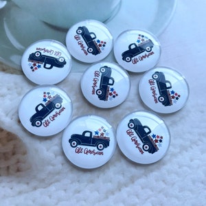 4. Juli American Truck Cabochon, 10 mm 12 mm 14 mm 16 mm 18 mm 20 mm 25 mm 30 mm 35 mm 40 mm Glaskuppel / Ginger Snap Button -R2242828