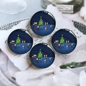 Blue Christmas Cabochon,Xmas photo glass Snap Button,10mm 12mm 14mm 16mm 18mm 20mm 25mm 30mm 35mm 40mm glass dome cameo-R10251